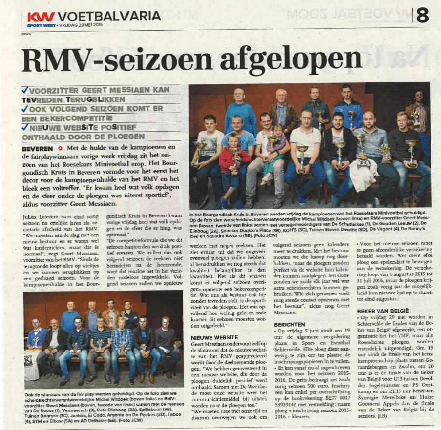 RMV - Seizoen afgelopen